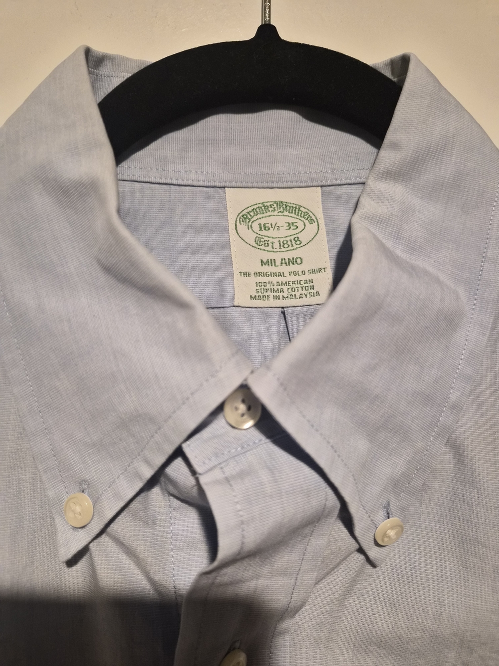 Brooks Brothers Light Blue Milano Button-Down Shirt
